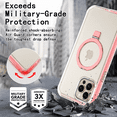 thumbnail image 7 of CASEFIV for iPhone 13 Pro Case with Magnetic Invisible Stand [Compatible with MagSafe] Built-in Screen Protector Military Drop Protection Shockproof Slim Translucent Case Cover, Pink, 7 of 7