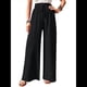 thumbnail image 2 of Pantalones de Salón de Pierna para Mujer, Cintura Alta, Ajustables, con Nudo de Lazo, Holgados. Negro XXL, 2 of 10