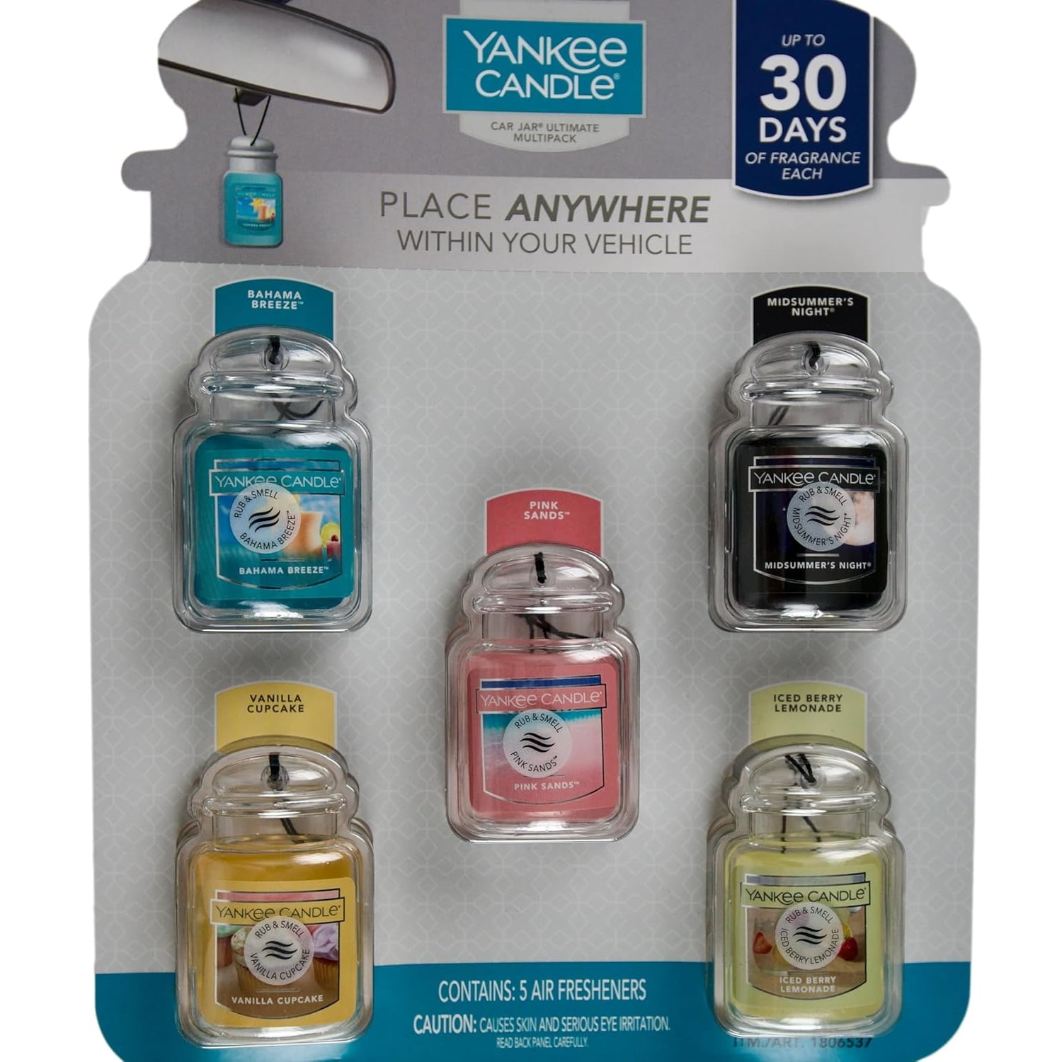 Yankee Candle Car Jar Ultimate Multipack, 5 Air Fresheners