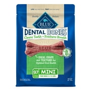 Blue Buffalo Dental Bones Mini Natural Dental Chew Dog Treats Value Pack, 27-oz. Bag