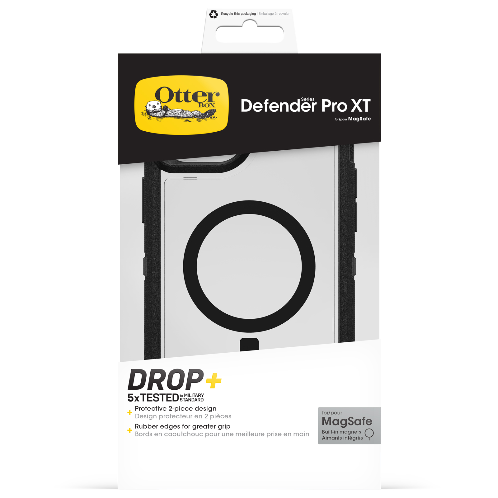 OtterBox Defender Series Pro XT Case for Apple iPhone 15/14 Plus, Dark Side