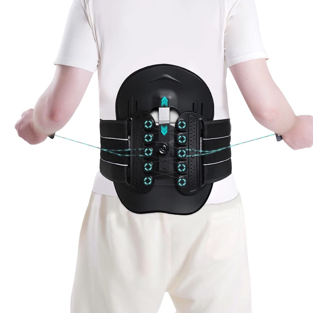 TANDCF bestlife LSO - Soporte de descompresión espinal - Faja lumbar ARC completa para mujeres y hombres, cinturón corsé lumbosacro 3D PAD Plus con sistema de poleas ajustable, soporte de descompresió