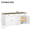 thumbnail image 2 of Buffet Cabinet with Storage, 55" Sideboard Buffet Cabinet with 2 Drawers and 4 Doors, Modern Farmhouse Coffee Bar Cabinets, Wood Buffet Table for Kitchen, Dining Room, White, 2 of 8