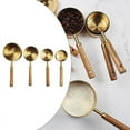 thumbnail image 2 of Stainless Steel Measuring Cups and Spoons Set Gold with Wooden Handle Metal Kitchen Measure Set for Kitchen Dry Liquid Food Baking, 2 of 6