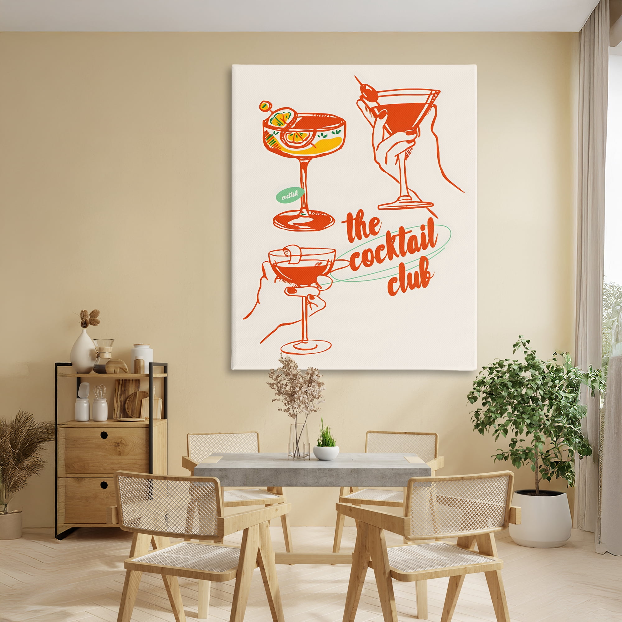 Stupell Industries Cocktail Club Toasting Glasses Canvas Wall Art, design by The Prints Vibe