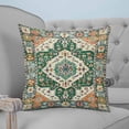 thumbnail image 4 of Green Orange Beige Boho 24x24 Pillow Covers Set of 2, Retro Ethnic Tribal Abstract Art Throw Pillow Covers Decorative Couch Cushion Case, Microfiber Square Pillowcases for Bedroom Car Living Room, 4 of 7