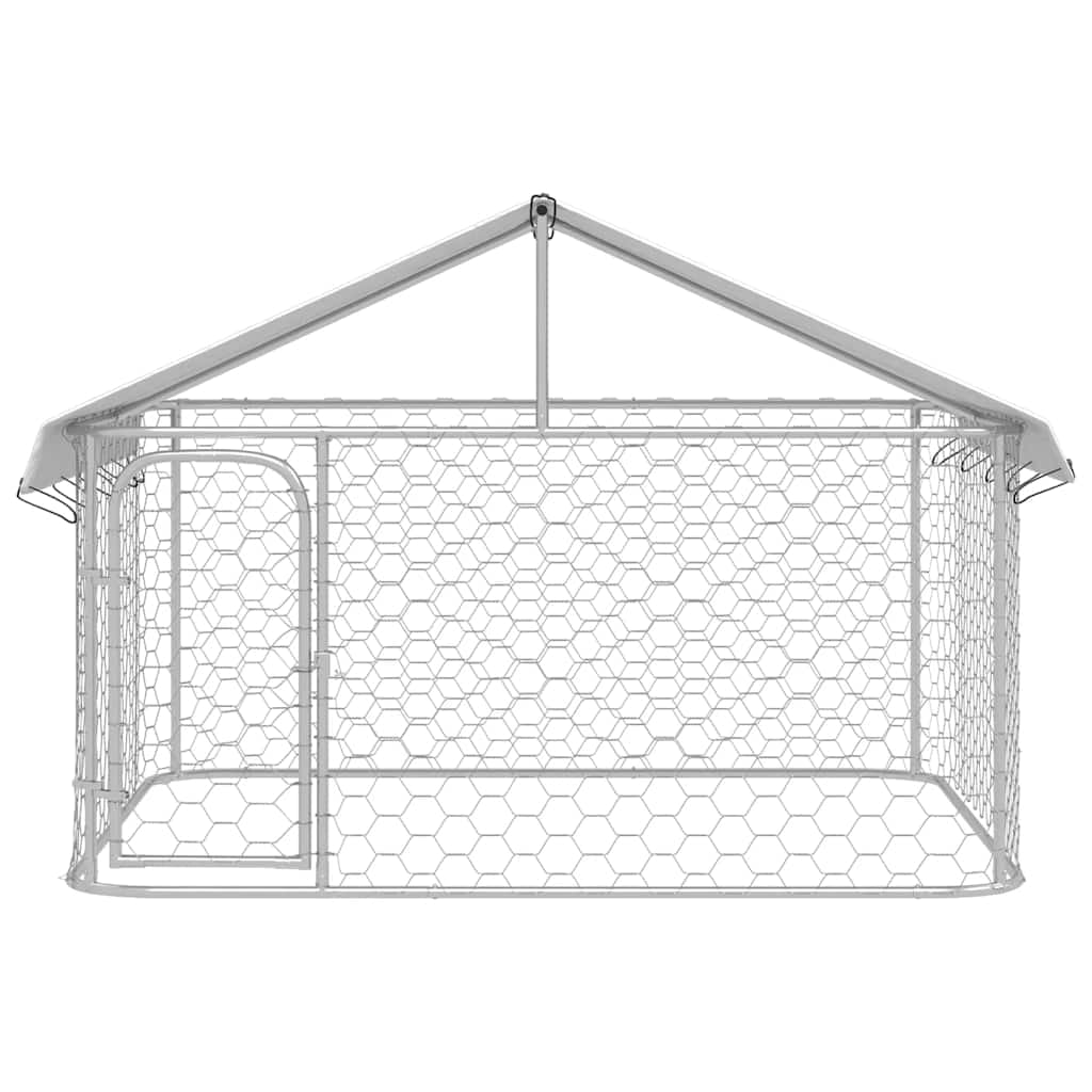 vidaXL Outdoor Dog Kennel Dog Pen Pet Crate Kennel Playpen House with Roof