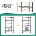thumbnail image 4 of 5 Tier Wire Shelving Unit Adjustable Storage Shelves 1250 lbs Heavy Duty Metal Shelf with Wheels for Garage, Bathroom, Kitchen,Office, Black, 4 of 7