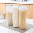 thumbnail image 2 of Noodle Storage Box Kitchen Cereal Grains Spaghetti Container  Holder Dispenser Transparent Plastic Storage Jar, 2 of 9