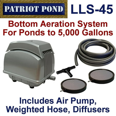 Pond Aeration System - Patriot Bottom Aeration System LLS-45, For Ponds to 4,000 Gallons And Pond Depths To 15 Feet