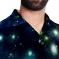 thumbnail image 5 of Starry Sky Frog Men's Short Sleeve Spread Collar Hawaiian Shirts, Casual Printed Button Down Summer Beach Tops, Unisex Men's Shirts, 5 of 6