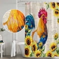 thumbnail image 5 of Farmhouse Rooster Shower Curtain, Waterproof Shower Curtains for Bathroom, Vintage Botanical Sunflower Floral Washable Fabric Bathtub Curtain Set Bath Decor with 12 Hooks Stall 36"x72", 5 of 8