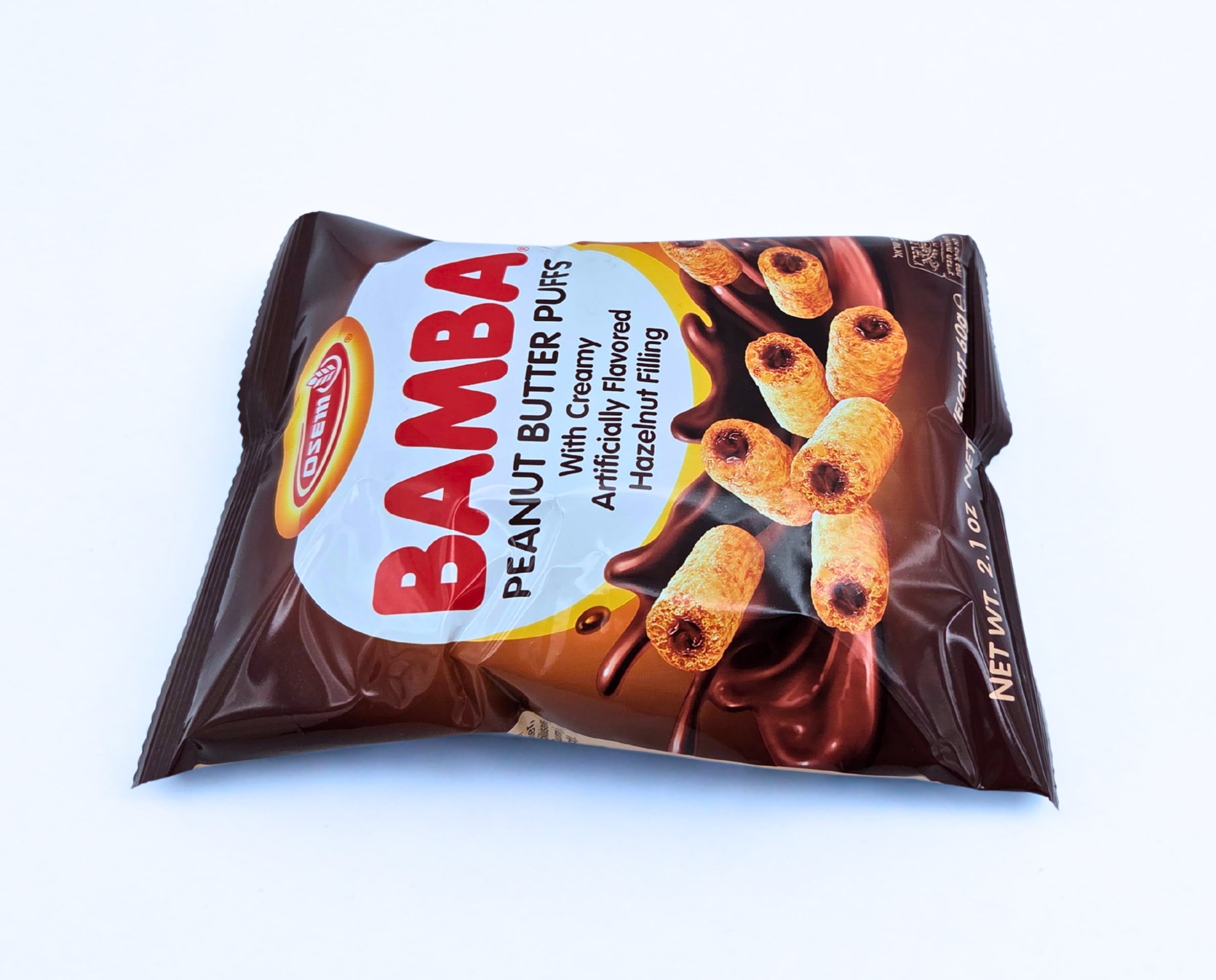 (2 pack) Osem Bamba Hazelnut Snack Cream, 2.1 oz