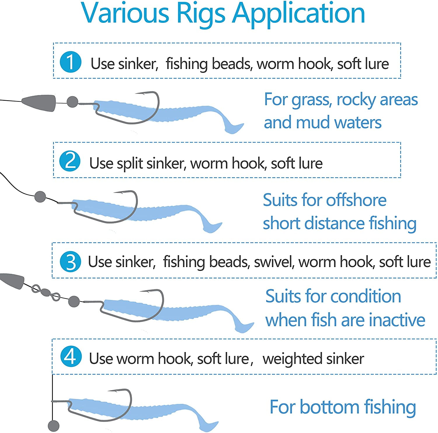 Worm Fishing Hooks Offset Bass Hooks 3X Strong Wide Gap Barb Hooks for Soft  Plastic Baits Jig Fish Hooks Bass Trout Freshwater Saltwater Fishing Hooks  