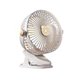 thumbnail image 1 of Ventilador de escritorio mini USB con clip, circulador de aire silencioso portátil de 5 W, 3 velocidades, carga USB-C, para hogar oficina dormitorio, blanco/beige/azul, 1 of 5