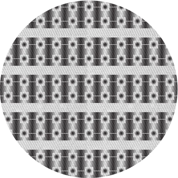 Ahgly Company Machine Washable Indoor Round Transitional Gainsboro Gray Area Rugs, 4' Round