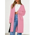 thumbnail image 4 of PRETTYGARDEN Women's Long Cardigans Fall Oversized Long Sleeve Open Front Lightweight Sweaters Knit Winter Coats, 4 of 8