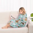 thumbnail image 4 of Cute Boxer Dog and Flowers Florals Blanket Hoodies for Kids 6-13YR Oversize Wearable Blanket Hoodies for Boys Girls Teens, 4 of 7