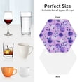 thumbnail image 6 of Lsque Violet Pattern 4" Drink Coasters Set of 4, PVC Leather Absorbent Coasters, Table Coaster Set Decorative Coffee Cup Coasters Housewarming Gift -Hexagon, 6 of 6