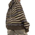 thumbnail image 3 of LMLYSoH Women Zip Up Drawstring Hoodie Casual Striped Long Sleeve Sweatshirt Jacket Autumn Streetwear, 3 of 9