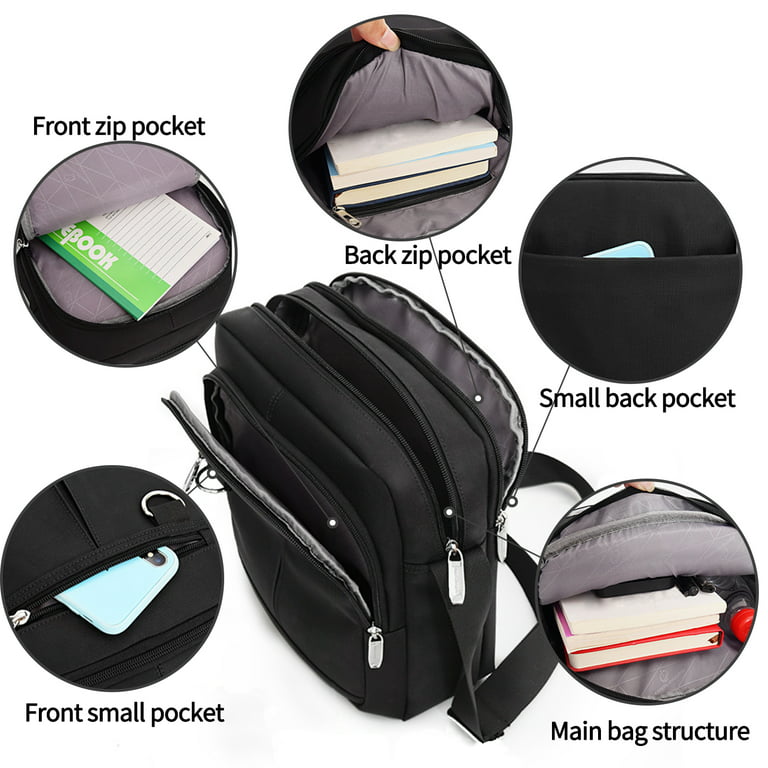  Vaupan Crossbody Bag Small Shoulder Bag for Men, Women Mini Messenger  Bag Wristlet Purses With 2 Removable Straps, Water Resistant Satchel Bag  for Travel Work Hiking (Black) : Clothing, Shoes 