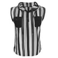 thumbnail image 1 of Mens Manga Corta Botón Abajo Camisas con Bolsillo, Moda a Rayas sin Mangas, Chaqueta con Capucha Blusa, 1 of 6