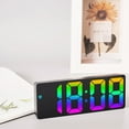 thumbnail image 4 of Digital Alarm Clock,LED Colorful Clocks,with Mirror Surface Display,Adjustable Brightness,Modern Desk Clock for Bedroom Home Office Decor, 4 of 9