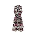 thumbnail image 3 of Robe Sans Manches à Imprimé Abstrait avec Boutons devant, Robe Décontractée à Taille Nouée et Col pour le Printemps et l'Été, Vêtements pour Femmes, 3 of 10