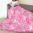 thumbnail image 6 of Honeii Breast Cancer Awareness (3) Print Fleece Blanket - Throw Blanket for Bed, Sofa, Couch, Camping, and Travel , Microplush Ultra Soft Warm Blanket-80"x60", 6 of 7
