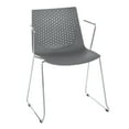 thumbnail image 2 of Matcha Contemporary Chair in Chrome and Grey by LumiSource - Set of 2, 2 of 7