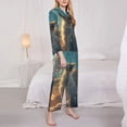 thumbnail image 2 of Bingfone Womens Pajama Sets Starry Sky Cloud Wolf Print,Long Sleeve Loungewear Pajamas Set-XX-Large, 2 of 8