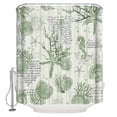 thumbnail image 2 of Sage Green Starfish Bathroom Curtain 72 Inch Shower Curtain with Hooks, Coastal Nautical Coral Rudder Shell Waterproof Polyester Bath Curtain Washable Bathtub Curtain 60''x 72'', 2 of 6