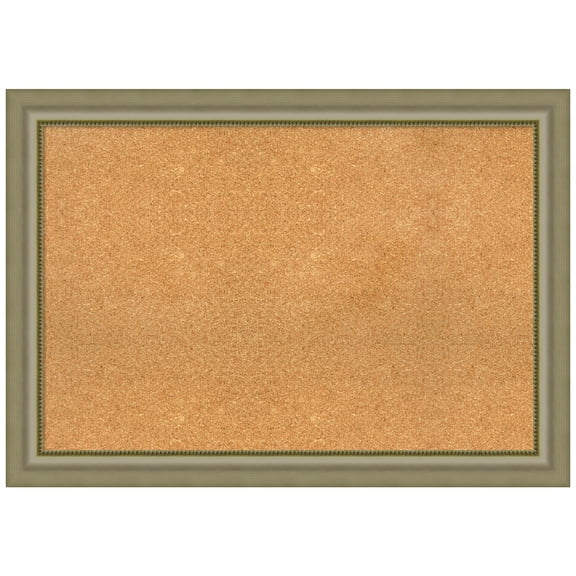 Amanti Art Natural Cork Board Wood Framed Vegas Silver Bulletin Board 41 in. x 29 in.