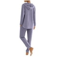 thumbnail image 4 of Bzhegqhd Women's Casual Hooded Sweatsuit Set Long Sleeve Crewneck Sweatshirt with Pocket and Drawstring Elastic Waist Sporty Joggers Two Piece Lounge Set Streetwear, 4 of 5