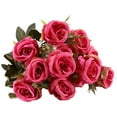 thumbnail image 2 of Chendee 6 Heads Artificial Roses Home Wedding Party Rose Bouquet Decoration,Rose Red, 2 of 6