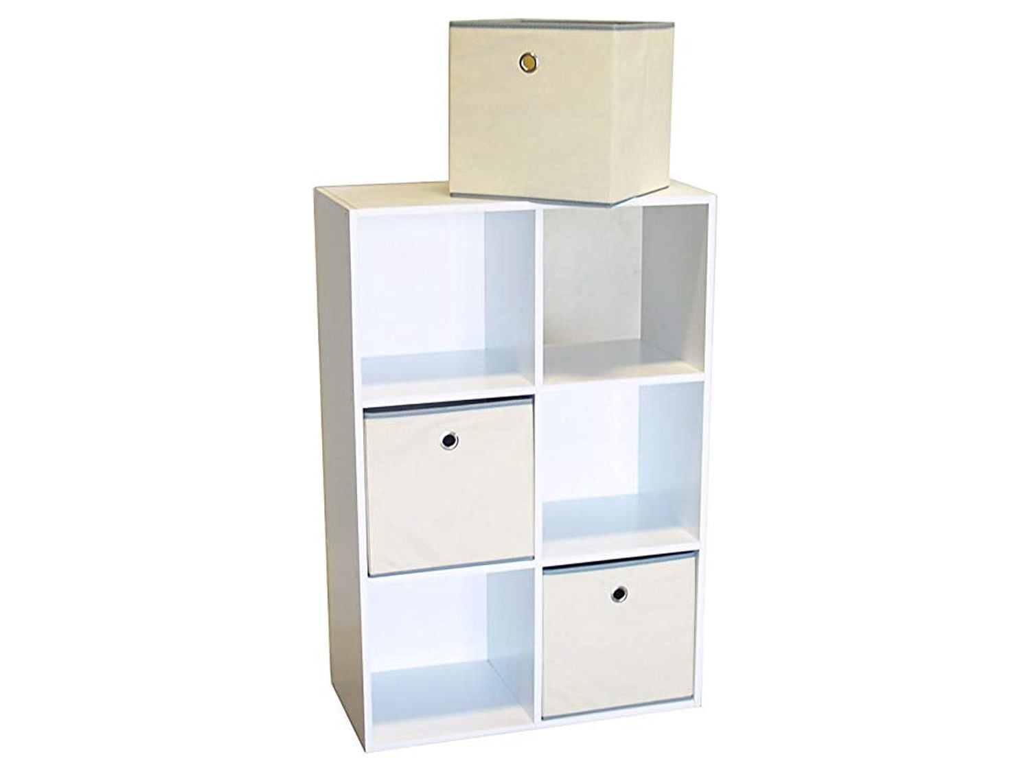 St16716 Colonial 6-cell Storage Cube, White Wood Grain Paper Laminate On p/b, 3 Cell See Through, 3 Cell With Back Board