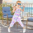 thumbnail image 4 of Girls' Jumpsuits Rompers Summer Casual Sleeveless Rompers With Pockets Spaghetti Strap Romper Mermaid Scale Pattern 1T, 4 of 7