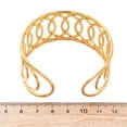 thumbnail image 3 of Europe and America Style 304 Stainless Steel Cuff Bangles for Women Hollow Golden 1-1/4 inch(3.2cm) Inner Diameter: 1-7/8 inch(4.9cm) DIY, 3 of 5