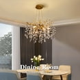 thumbnail image 4 of Modern Tree Branch Crystal Chandelier Luxury Gold Crystal Pendant Lighting 18" Contemporary 6-Light Chandeliers for Dining Room Kitchen Bedroom Living Room, 4 of 9
