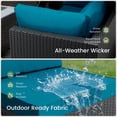 thumbnail image 4 of Patio Furniture Set - All-Weather - 7 Piece Patio Outdoor Conversation Set, Modular Wicker Rattan Sectional Sofa for Backyard, Garden, Poolside, Balcony, Porch, Patio, Black/Peacock Blue, 4 of 8