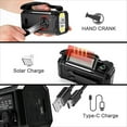 thumbnail image 2 of Upgrade 20000mAh Emergency Weather Radio FM/AM/,Hand Crank Radio,Flashlight,Solar Powered for Outdoor Camping Black, 2 of 6