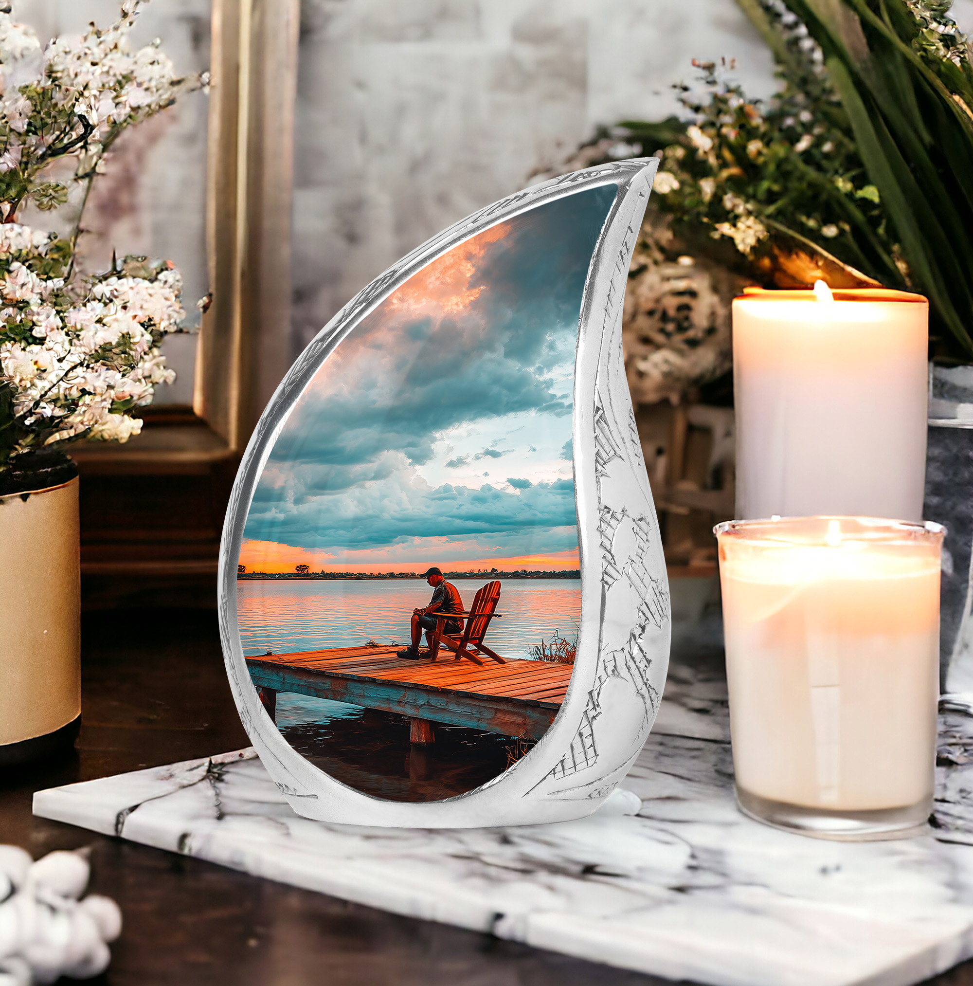 SABURIAL Fishing Urn - Ash Burials for Human Ashes - Combo 3 - Large with 3 Inch Pack of 4 - Memorial Ashes for Adult - Burial Cremation Urns for Mom & Dad - Large Decorative Urns