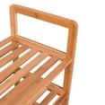 thumbnail image 4 of 3 Tier Free Standing Shoe Rack with Handles - Bamboo - Wood - Closets and Entryway - Organizer - Fits 9 Pairs of Shoes, 4 of 5