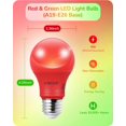 thumbnail image 3 of Ampoules Rouge Vert Halloween, Ampoule LED A19 Équivalent 60W, Base Moyenne E26, 9W, Ampoules Rouges pour Chambre, Décoration Halloween, Porche, Jardin, Non-dimmable, Certifié ETL, Lot de 4, 3 of 4