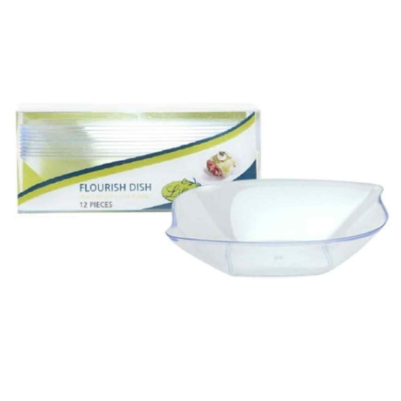 Lillian Tablesettings Mini Plastic Flourish Dish Clear 3 Ounce 12 Count [BULK] (12/Pack)