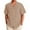 Z01# Khaki, variant on Huresd Men's Wrinkle Free Untucked Cuban Shirt Business Casual Button Down Tops Short Sleeve Solid Color Shirt Black 4XL