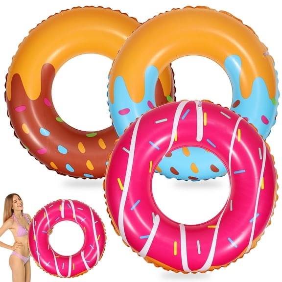 F FiGoal 3 Pack Summer Swimming Float Swimming Pool Ring Summer Water Parties Outdoor Water Activities