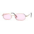 thumbnail image 4 of Timless Iconic Hipster Metal Rim Narrow Rectangle Snug Hustler Sunglasses Gold - Pink, 4 of 8