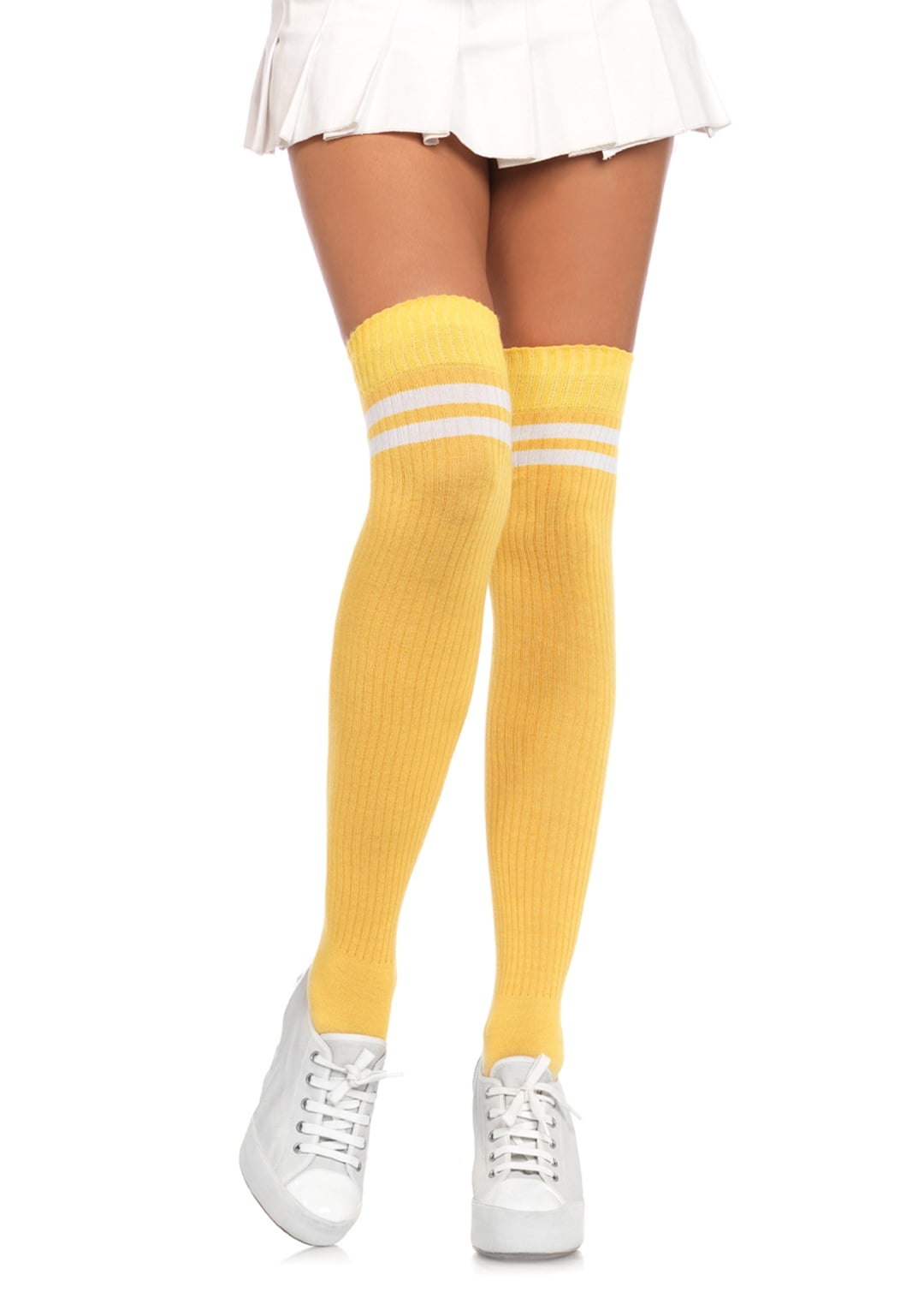 Leg Avenue Women S Athletic Thigh High Socks Yellow