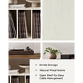 thumbnail image 4 of Joyyskill Modern Record Player Stand, Vinyl Record Storage Cabinet with Open Shelf, Wood Records Player Table Cube Storage Organizer, Rustic White and Honey Brown, 4 of 6